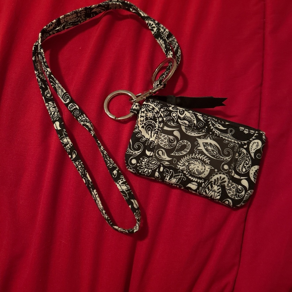 Black and White Patterned lanyard